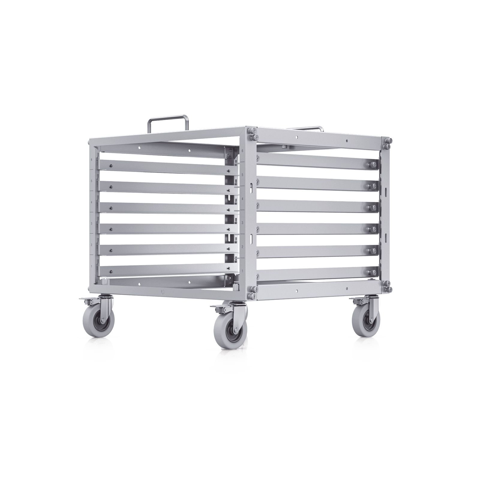 UniFi Rack Móvil de 6 Unidades, incluye 1 patchpanel de 24 puertos Gigabit, no requiere herramientas para armarse, incluye ruedas. U-RACK-6U-TL - UBIQUITI INC.