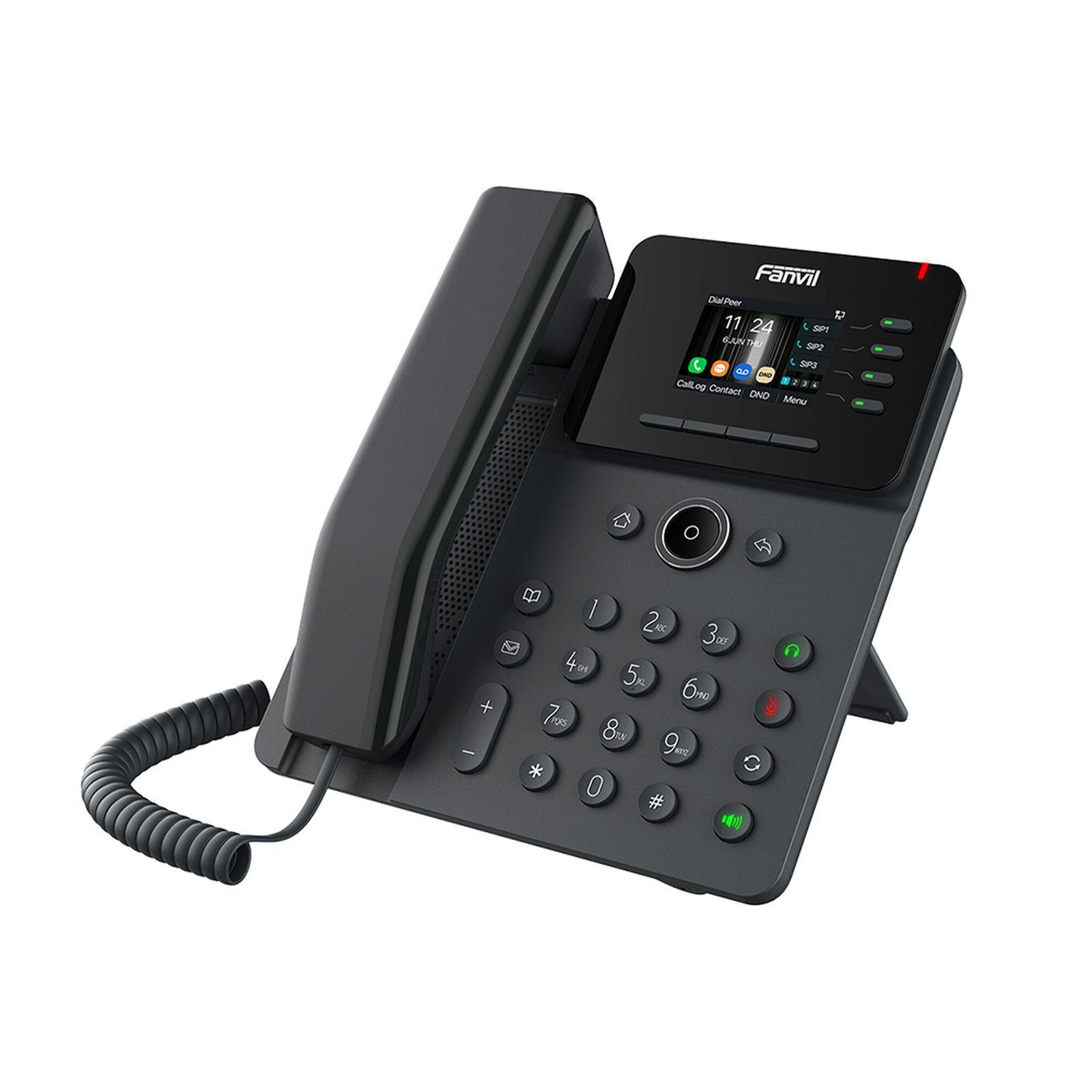 Teléfono IP Empresarial, 4 líneas SIP, pantalla a color 2.4″, PoE, puertos Gigabit, conferencia local de 6 vías. V61G - FANVIL