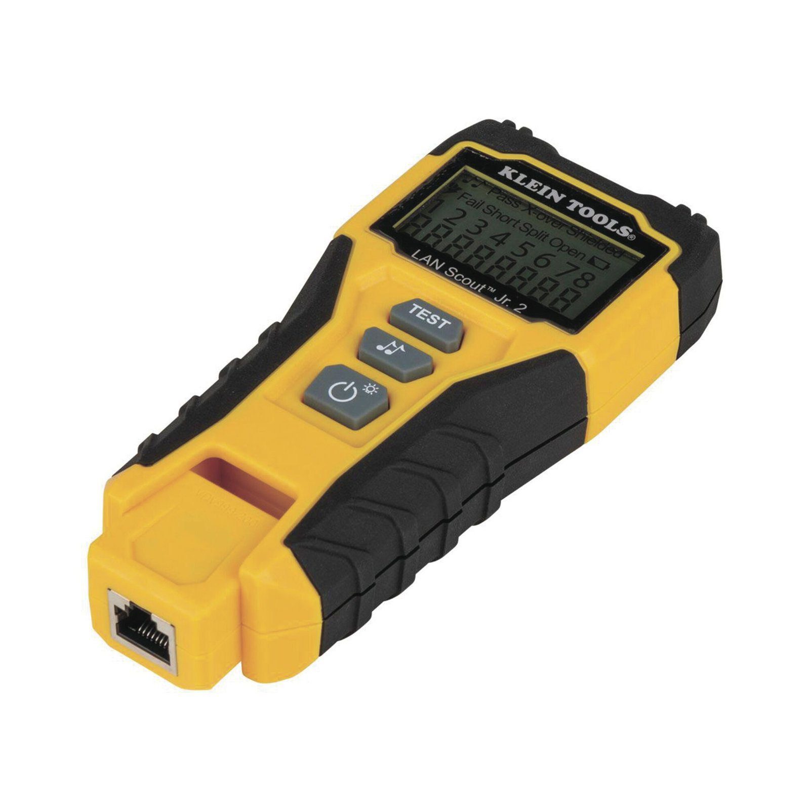 Tester de Cable LAN Scout™ Jr. 2/ Para: Prueba aprobada/ Error de Cableado/ Falla de Circuito Abierto o Cortocircuito/ Par Dividido/ Blindaje. VDV526200 - KLEIN TOOLS