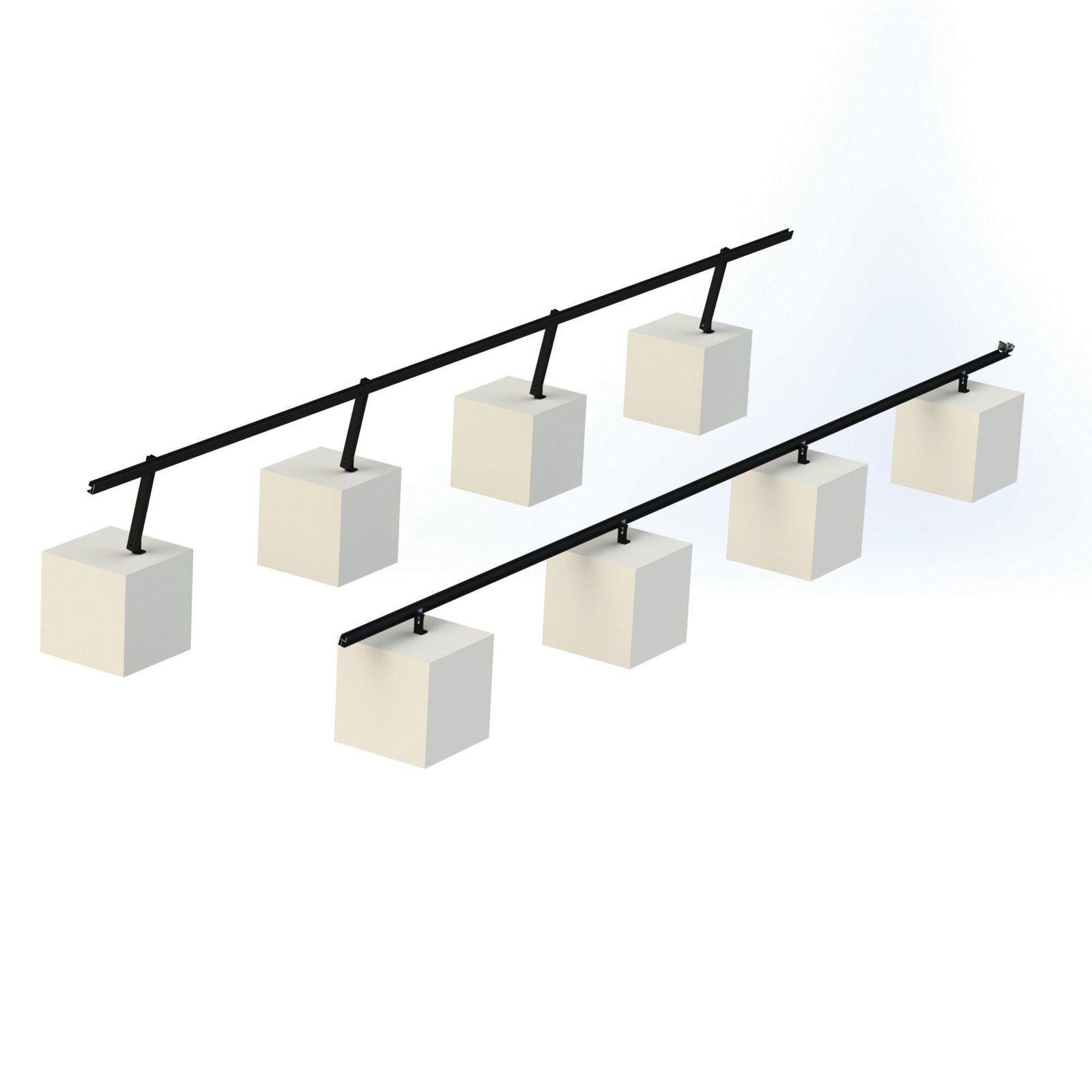 Montaje para Panel Solar, Riel “8” de 5400mm para Módulos con Espesor de 30-35mm, Velocidad de Viento Máx. 136km/h (20° a 45°) Con Anodizado Negro VEKTOR8BLK - EPCOM POWERLINE