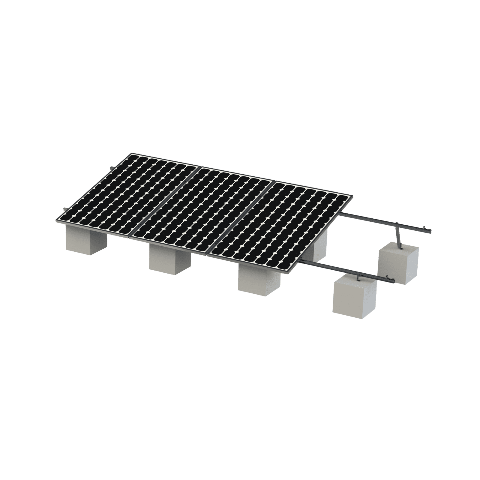 Kit Montaje para 4 Módulos de 35mm espesor / Riel No.8 / Vel. de Viento Máx. 136km/h / Ajustable 20° a 45° / 5400mm Longitud VEKTOR8R - EPCOM POWERLINE