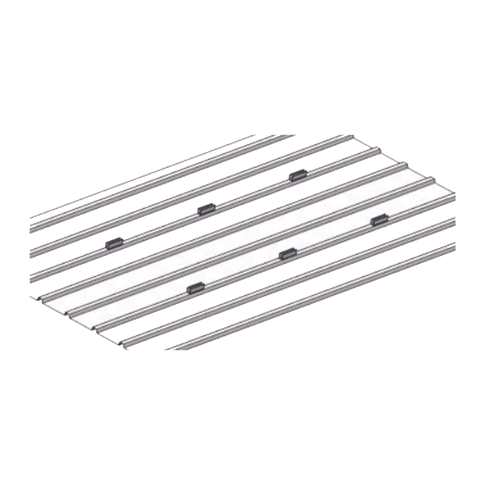 Juego de 2 Mini Rieles De Aluminio para Montaje de Módulos Solares en Techo (Instalación plana 0°). Incluye 4 Tornillos Perforantes. VEKTORMINI - EPCOM POWERLINE
