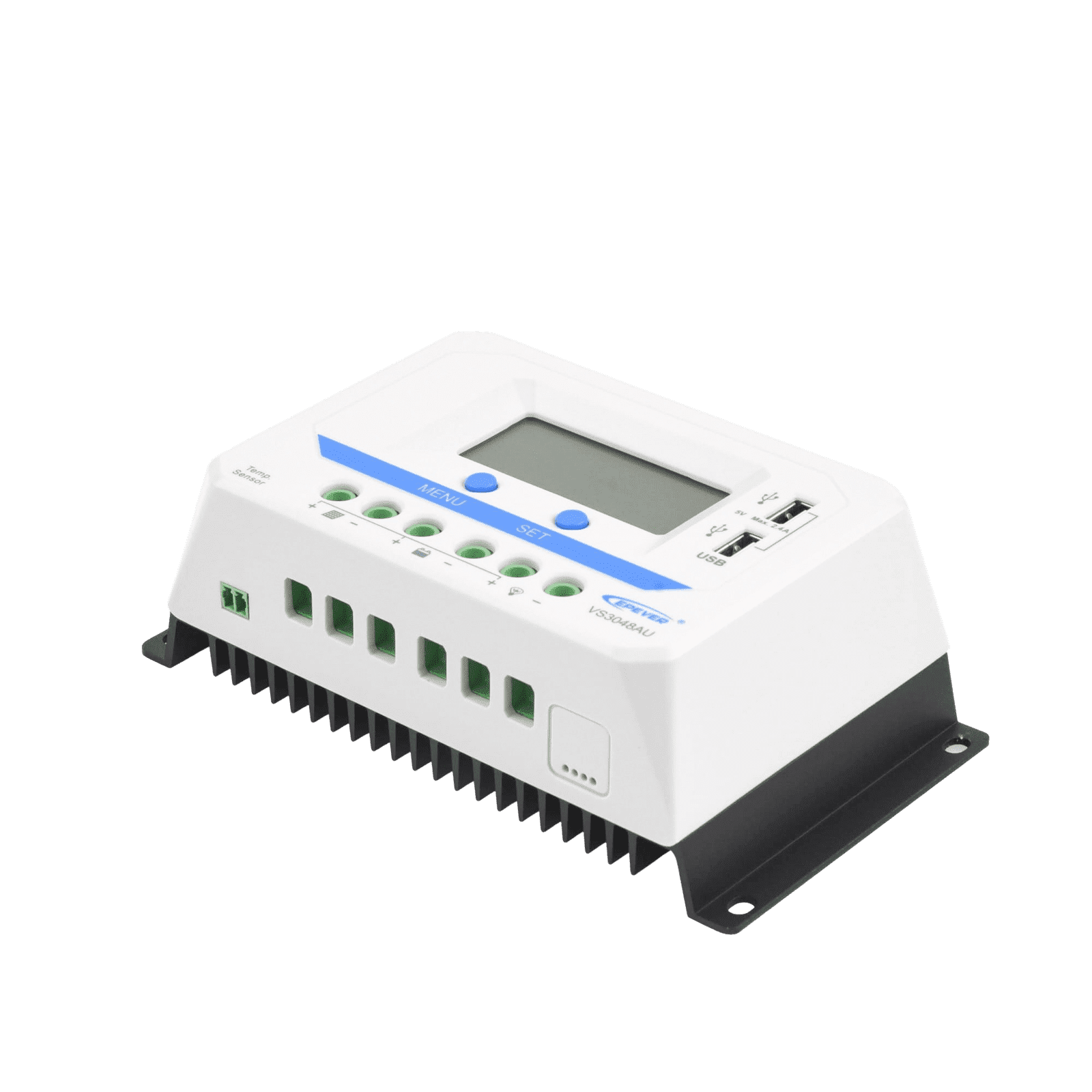 Controlador Solar de Carga PWM 12/24/36/48 V 30 A, Salida USB, con Display VS-3048-AU - EPEVER