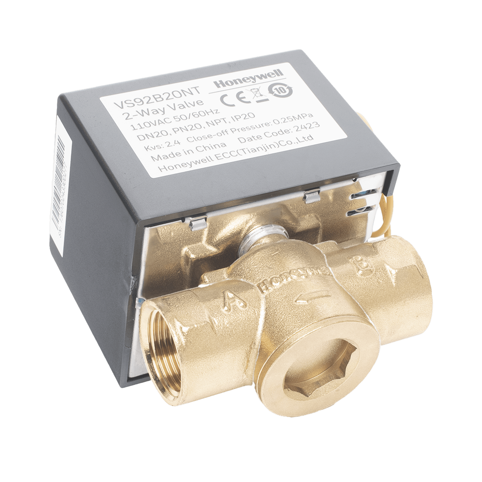 Válvula de control eléctrica VS9 para fan coil: DN20: PN20: 2 vías: 110 V CA: conexión NPT VS92B20NT - HONEYWELL BMS