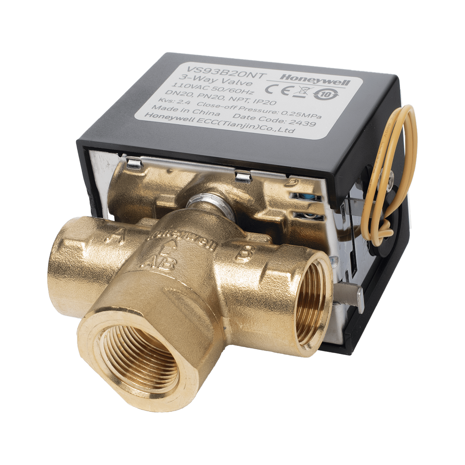 Válvula de control eléctrica VS9 para fan coil: DN20: PN20: 3 vías: 110 V CA: conexión NPT VS93B20NT - HONEYWELL BMS