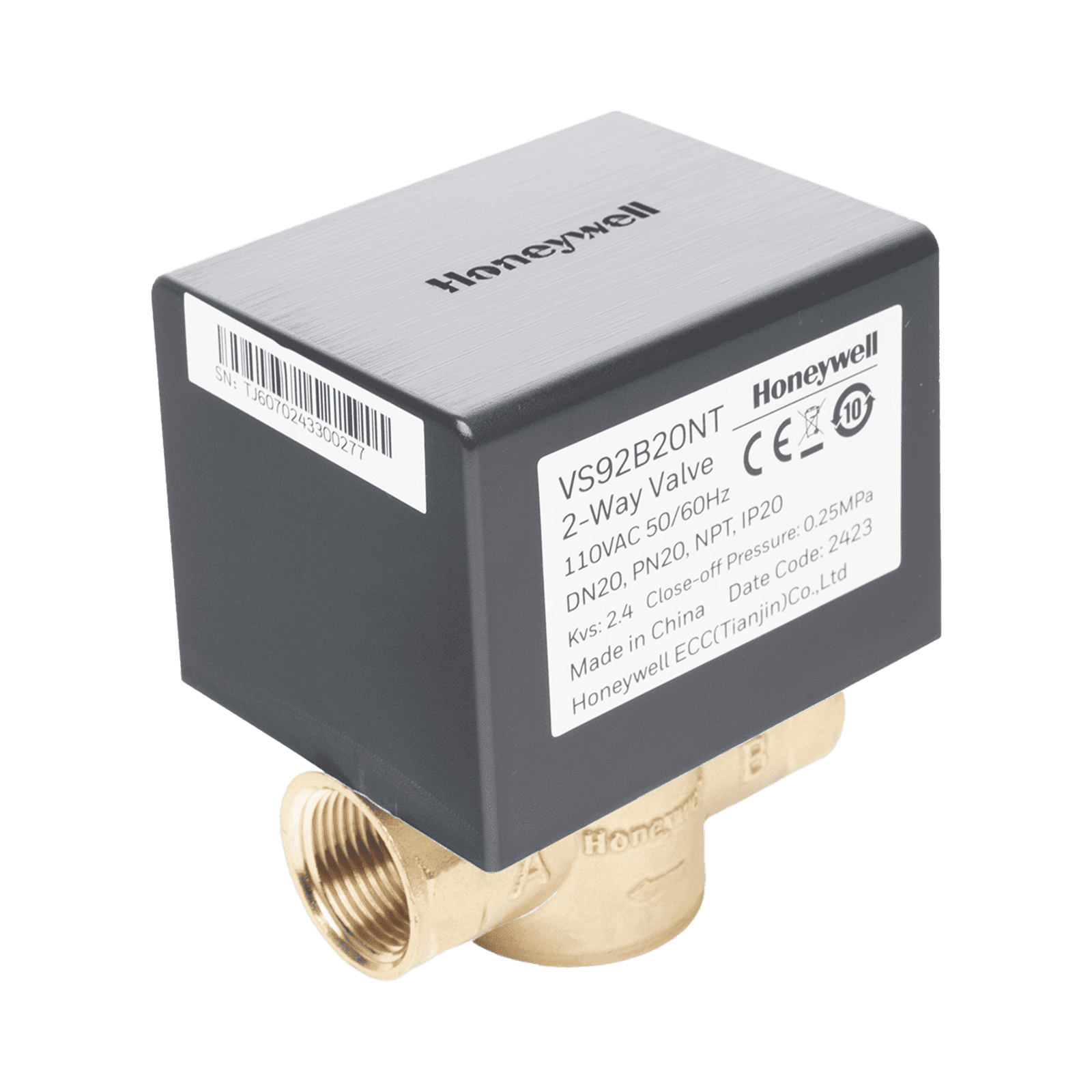 Válvula de control eléctrica VS9 para fan coil: DN20: PN20: 2 vías: 110 V CA: conexión NPT VS92B20NT - HONEYWELL BMS