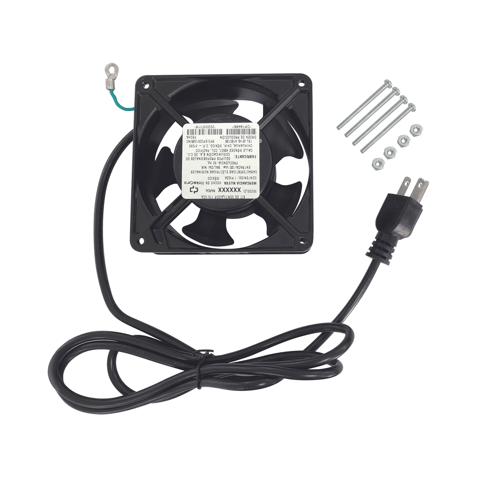 Ventilador 110 Vca de 12 x 12 cm con Cable y Clavija LP-VENT-BASIC - LINKEDPRO BY EPCOM