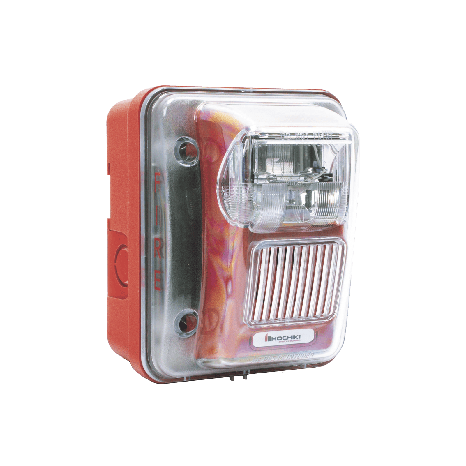 Sirena Estrobo, Para Intemperie, Montaje en Muro, Color Rojo (0500-05860) WHEC24-75WR - HOCHIKI