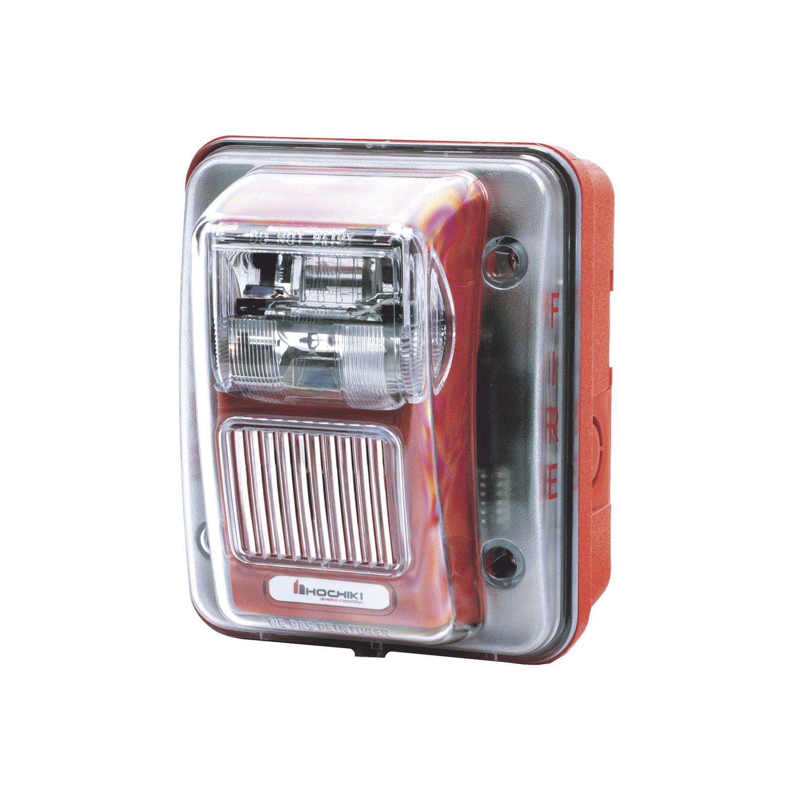 Sirena Estrobo, Para Intemperie, Montaje en Muro, Color Rojo (0500-05860) WHEC24-75WR - HOCHIKI