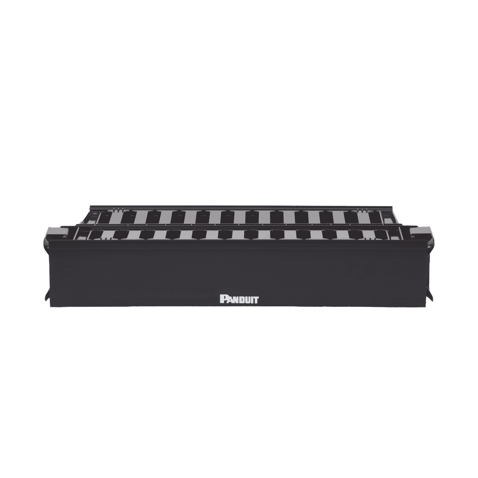Organizador de Cables Horizontal PatchLink, Doble (Frontal y Posterior), Con Tapa Extendida, Para Rack de 19in, 2UR WMPH2E - PANDUIT