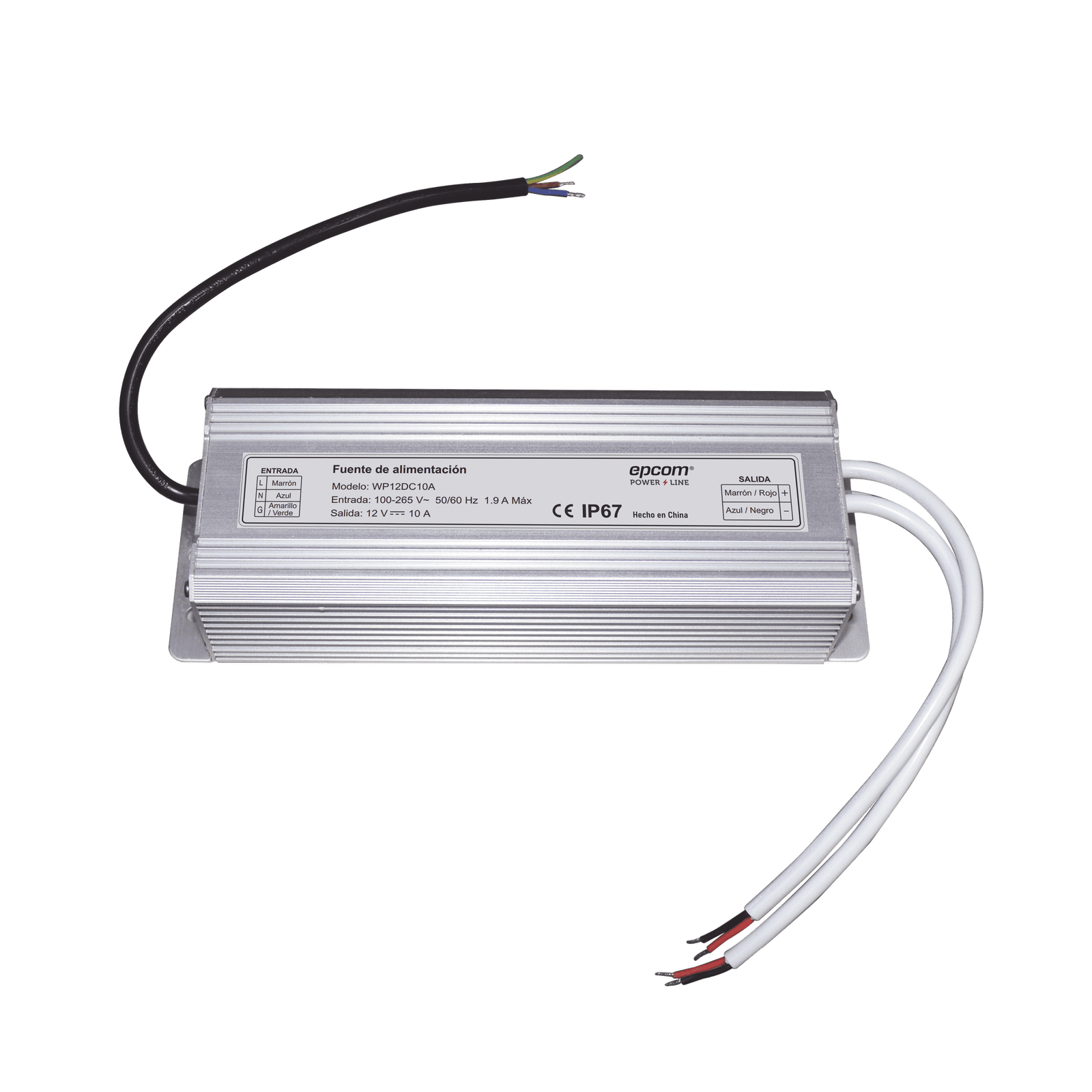 FUENTE DE ALIMENTACION PARA INTEMPERIE WATERPROOF 12 V @ 10 A WP12DC10A - EPCOM POWERLINE