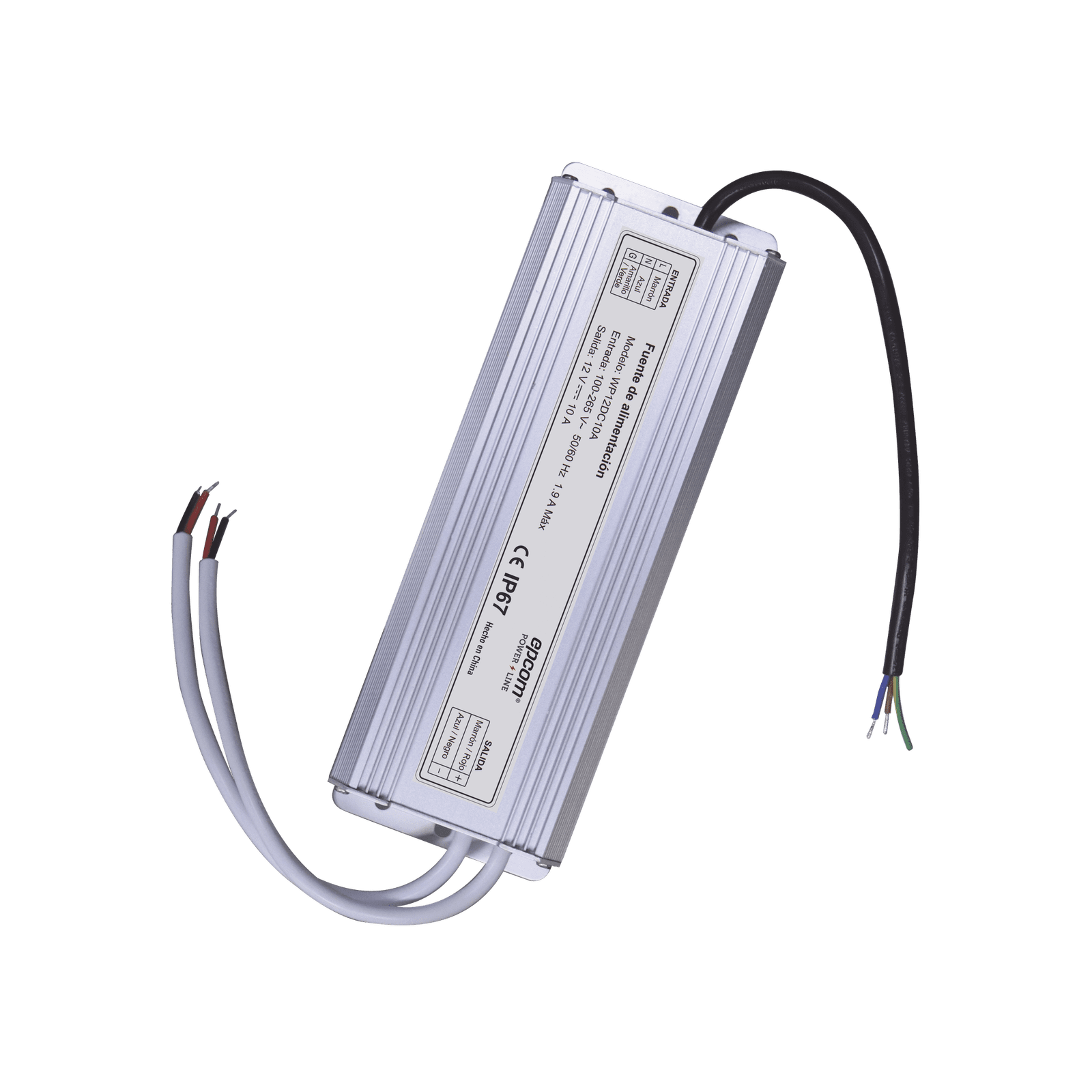 FUENTE DE ALIMENTACION PARA INTEMPERIE WATERPROOF 12 V @ 10 A WP12DC10A - EPCOM POWERLINE