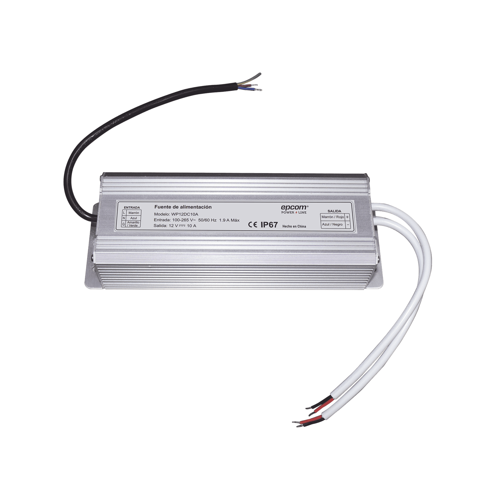 FUENTE DE ALIMENTACION PARA INTEMPERIE WATERPROOF 12 V @ 10 A WP12DC10A - EPCOM POWERLINE