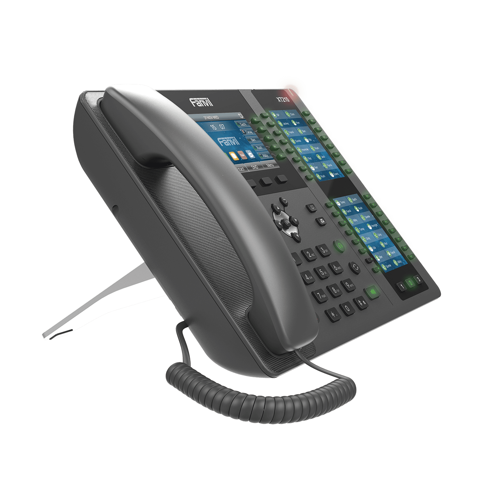 Teléfono IP ideal para recepción hasta 20 líneas SIP, PoE, 106 botones DSS, Bluetooth integrado para diademas, puertos Gigabit, soporta recepción video X-210 - FANVIL