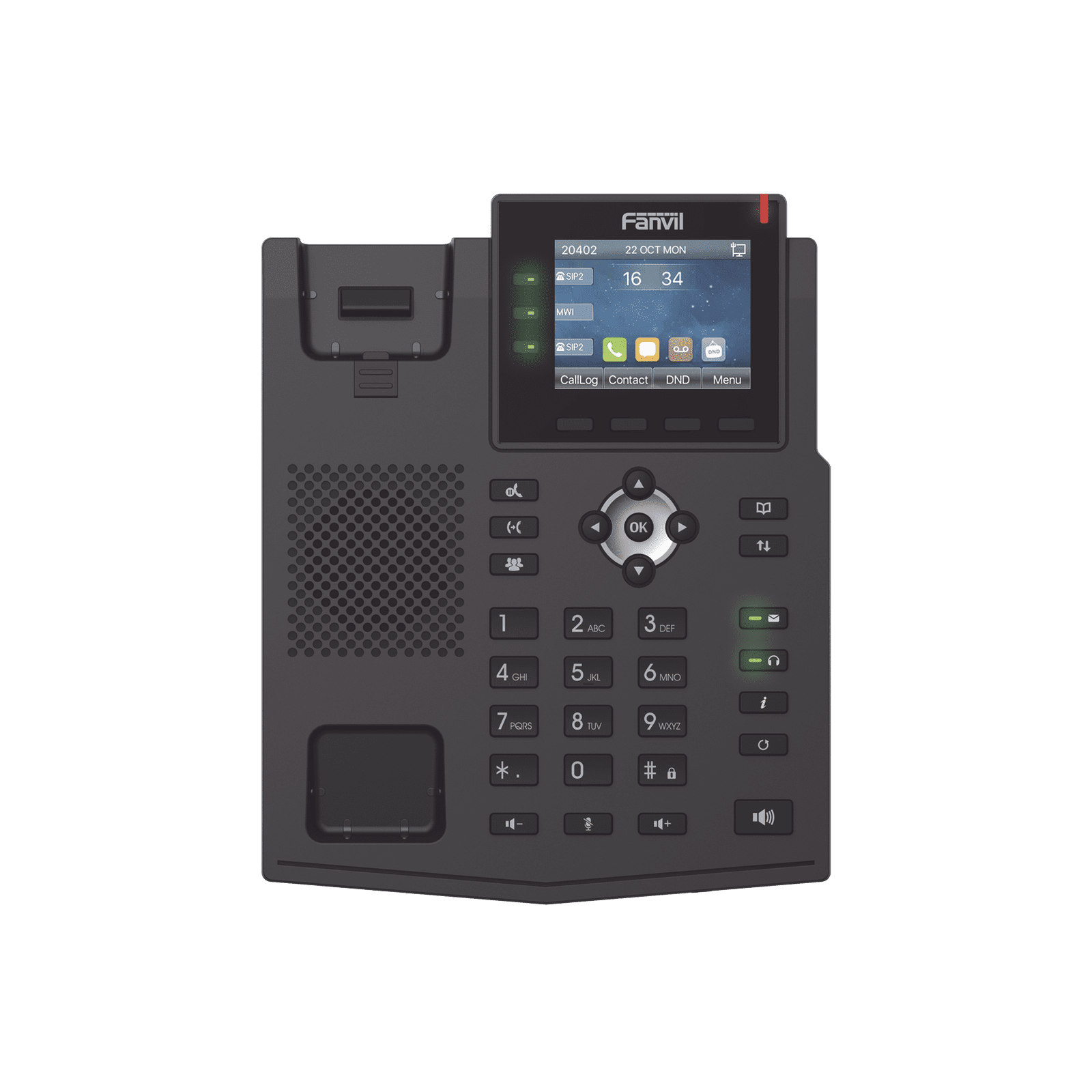 Teléfono IP Empresarial con Estándares Europeos, 6 lineas SIP con pantalla LCD a color, puertos Gigabit, IPv6, Opus y conferencia de 3 vías, PoE/DC X3U - FANVIL