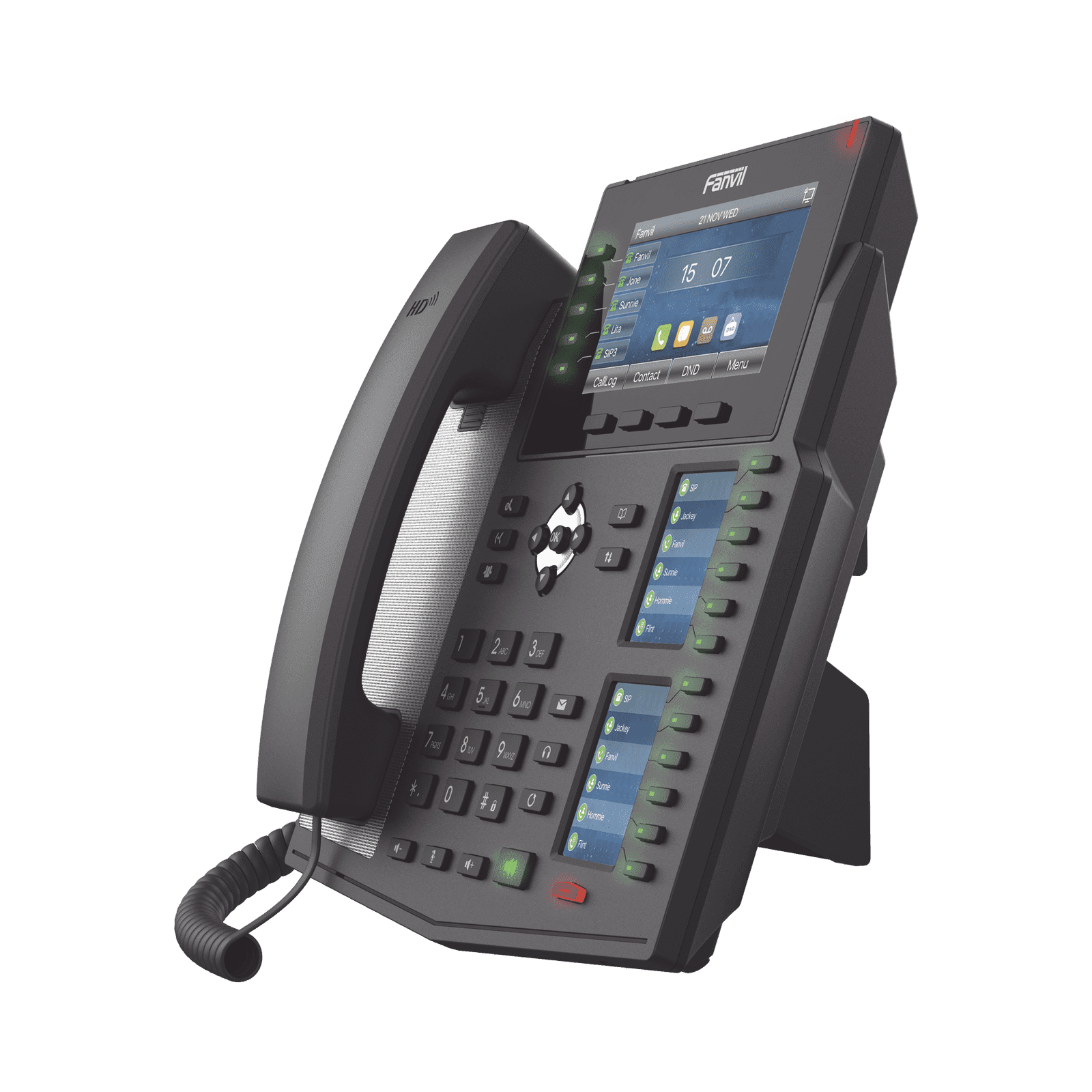 Teléfono IP Empresarial con Estándares Europeos, 20 lineas SIP con pantalla LCD a color, 60 teclas DSS/BLF, puertos Gigabit, IPv6, Opus , PoE/DC X6U - FANVIL