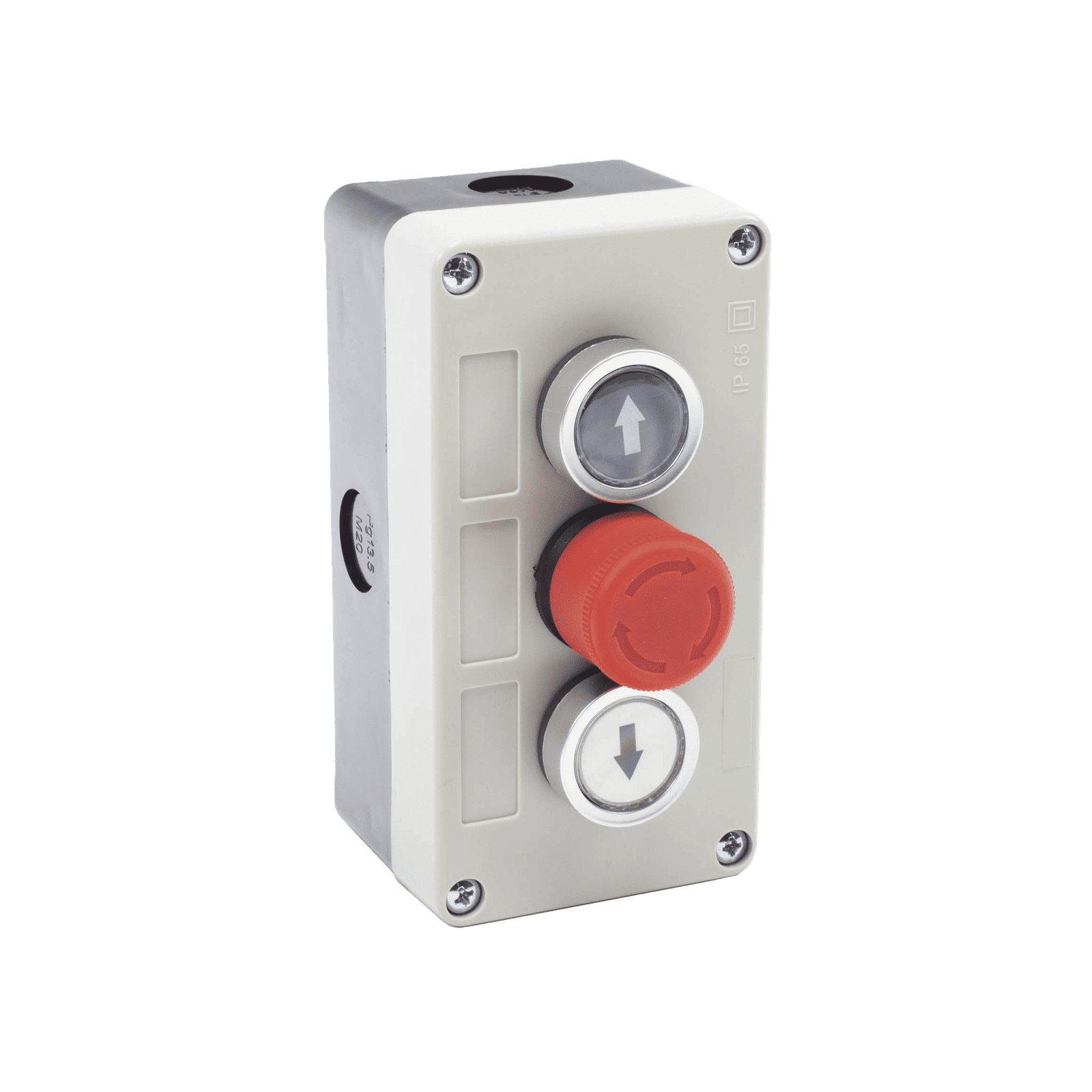 Botonera Triple con Boton de Stop Tipo Enclavado / Para Barreras Vehiculares, Operadores Corredizos y Abatibles. XBS-SW-03 - AccessPRO