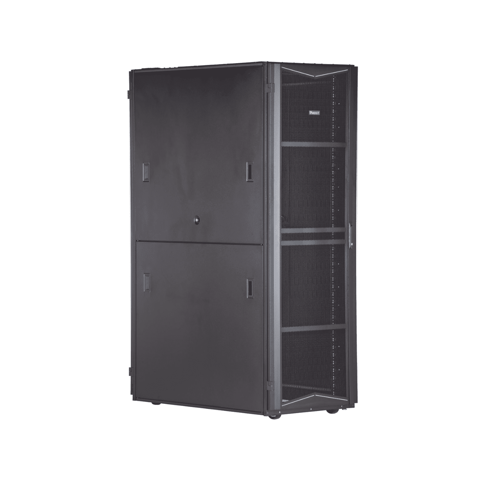 Gabinete FlexFusion para Centros de Datos, 42 UR, 600 mm de Ancho, 1070 mm de Profundidad, Fabricado en Acero, Color Negro XG64212BS0001 - PANDUIT