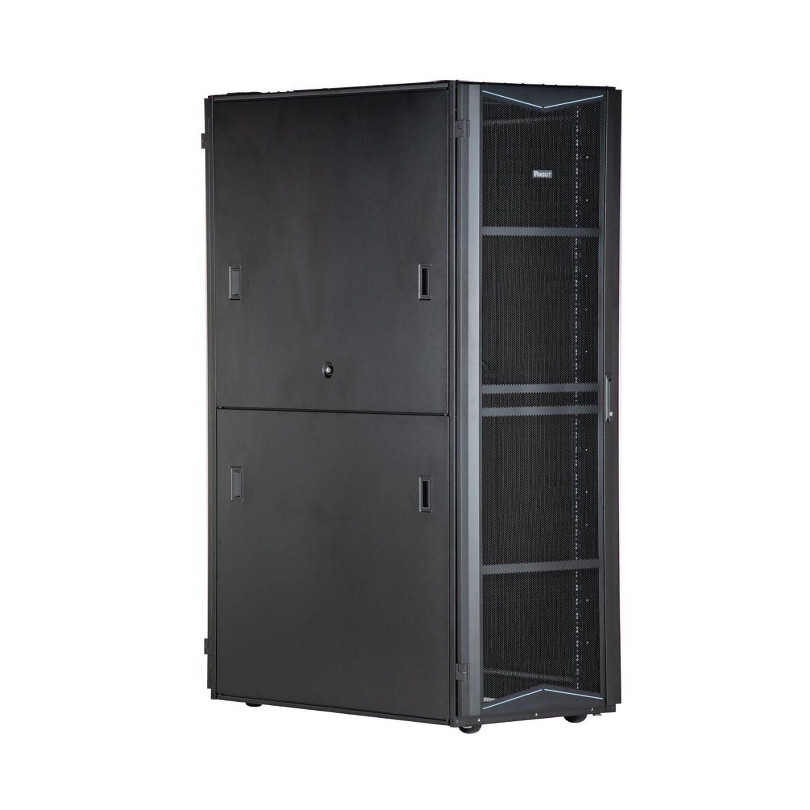 Gabinete FlexFusion para Centros de Datos, 45 UR, 600 mm de Ancho, 1070 mm de Profundidad, Fabricado en Acero, Color Negro XG64512BS0001 - PANDUIT