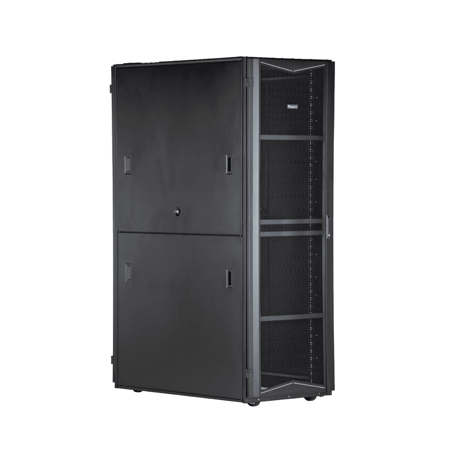 Gabinete FlexFusion para Centros de Datos, 42 UR, 800 mm de Ancho, 1070 mm de Profundidad, Fabricado en Acero, Color Negro XG84212BS0001 - PANDUIT