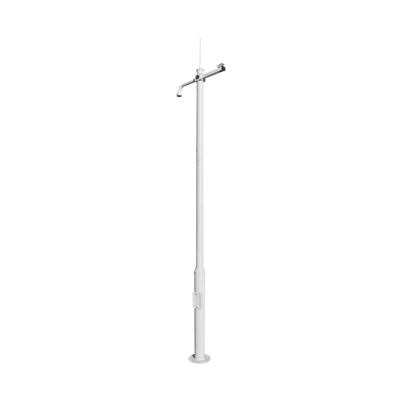 Poste Seccionado de 3 Metros / Especializado para la Instalación de Videovigilancia / Incluye Base de Cimentación y Brazo para Cámara PTZ / Color Negro XGA-POLE-3M - SYSCOM VIDEO