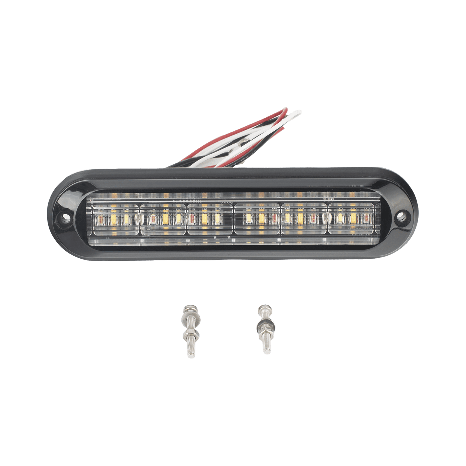 Luz Auxiliar, Ultra Brillante, IP67, 18 LEDs, Tricolor, Color Rojo/Claro/Ambar, con mica transparente y bisel negro XLT1835RWA - EPCOM INDUSTRIAL SIGNALING