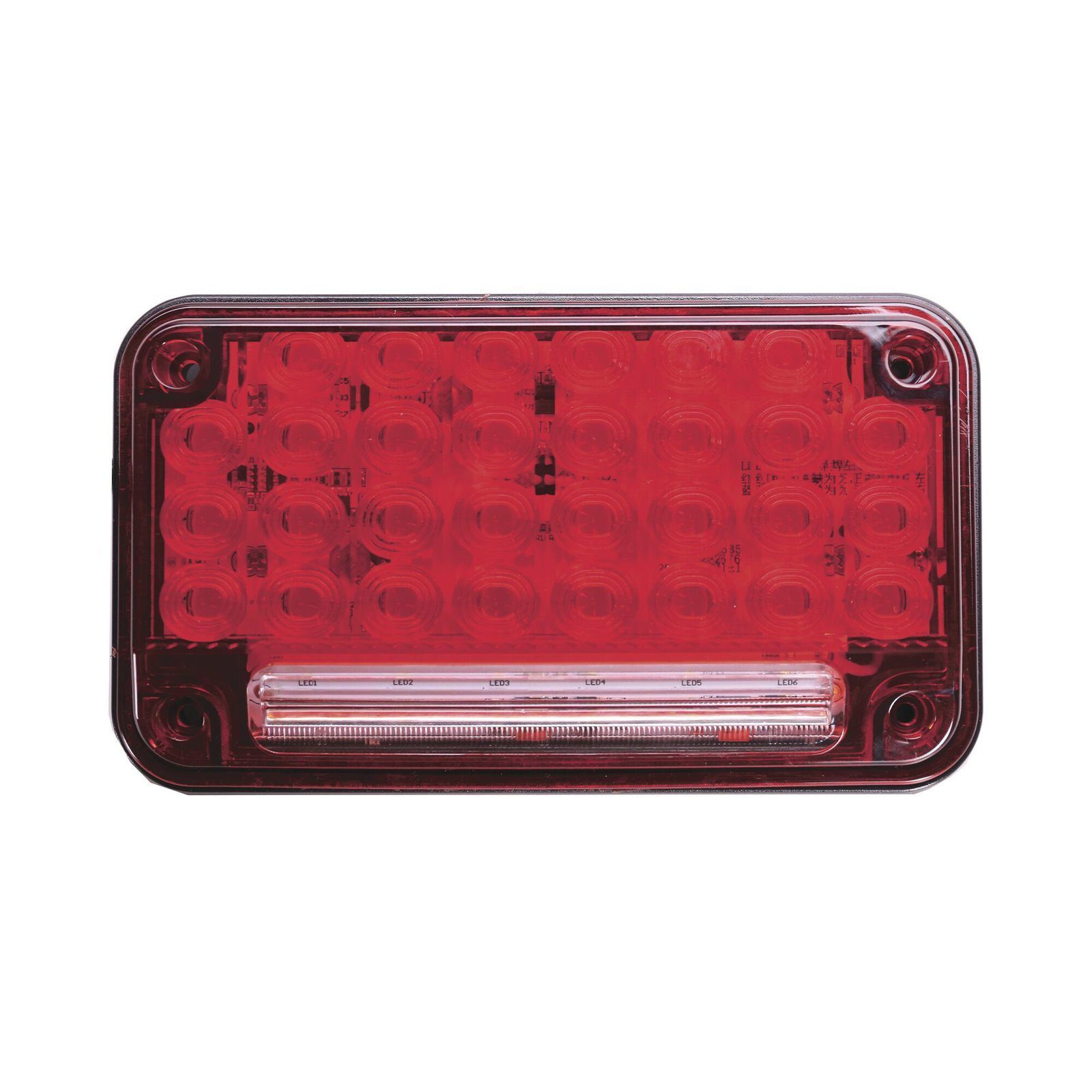 Luz de Advertencia de 7X4″, Color Rojo, Con Luz de Trabajo, Ideal para Ambulancias XLTE2335R - EPCOM INDUSTRIAL SIGNALING