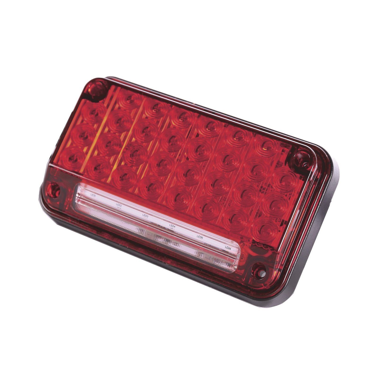 Luz de Advertencia de 7X4″, Color Rojo, Con Luz de Trabajo, Ideal para Ambulancias XLTE2335R - EPCOM INDUSTRIAL SIGNALING