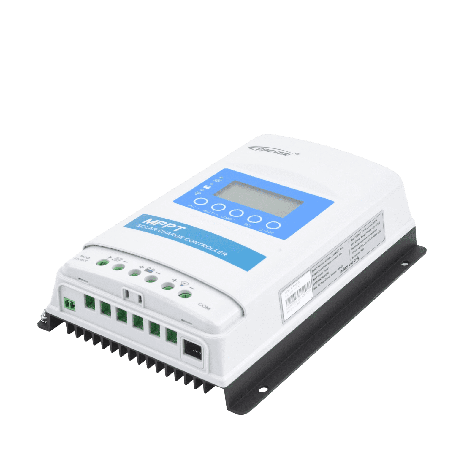 Controlador Solar MPPT 30A 12/24V, Máximo Voltaje de Circuito Abierto Voc 100Vcc, Configurable para Baterías de Litio XTRA-3210-N - EPEVER