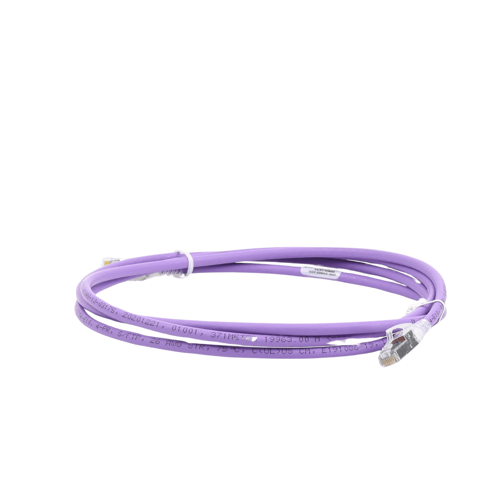Patch Cord Z-MAX Cat6A S/FTP, CM/LS0H, 7ft, Color Violeta, Versión Bulk ZM6A-S07-08B - SIEMON