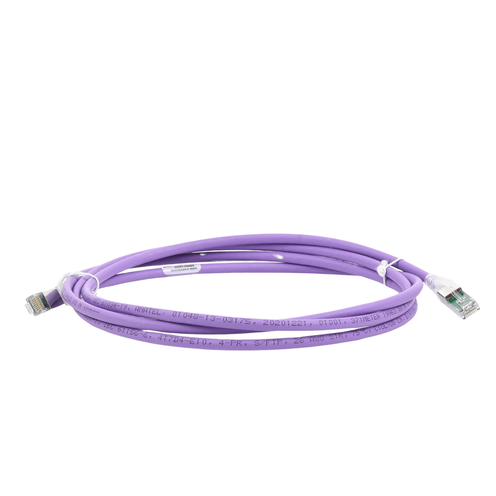 Patch Cord Z-MAX Cat6A S/FTP, CM/LS0H, 7ft, Color Violeta, Versión Bulk ZM6A-S07-08B - SIEMON