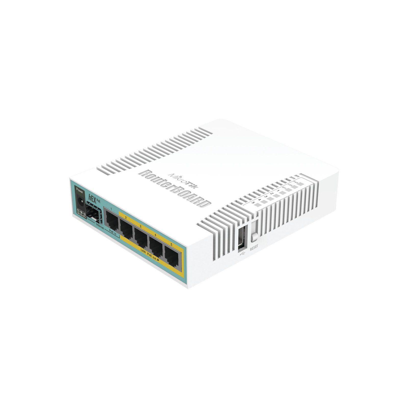(hEX PoE) Routerboard 5 puertos Gigabit Ethernet PoE 802.3at, 1 Puerto USB RB960PGS - MIKROTIK