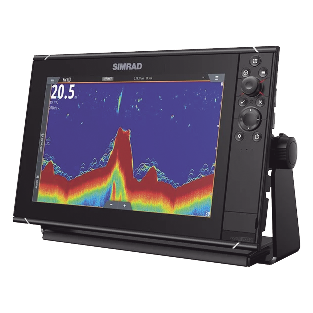 Pantalla Náutica NSS12 evo3S / Pantalla SolarMAX IPS 12 Pulgadas / Procesador iMX 8 / Ecosonda Integrada 1kW CHIRP / Conectividad Inalámbrica / Cartografía C-MAP® Preinstalada / Compatibilidad con Accesorios Simrad / Montaje Flush 000-15403-002