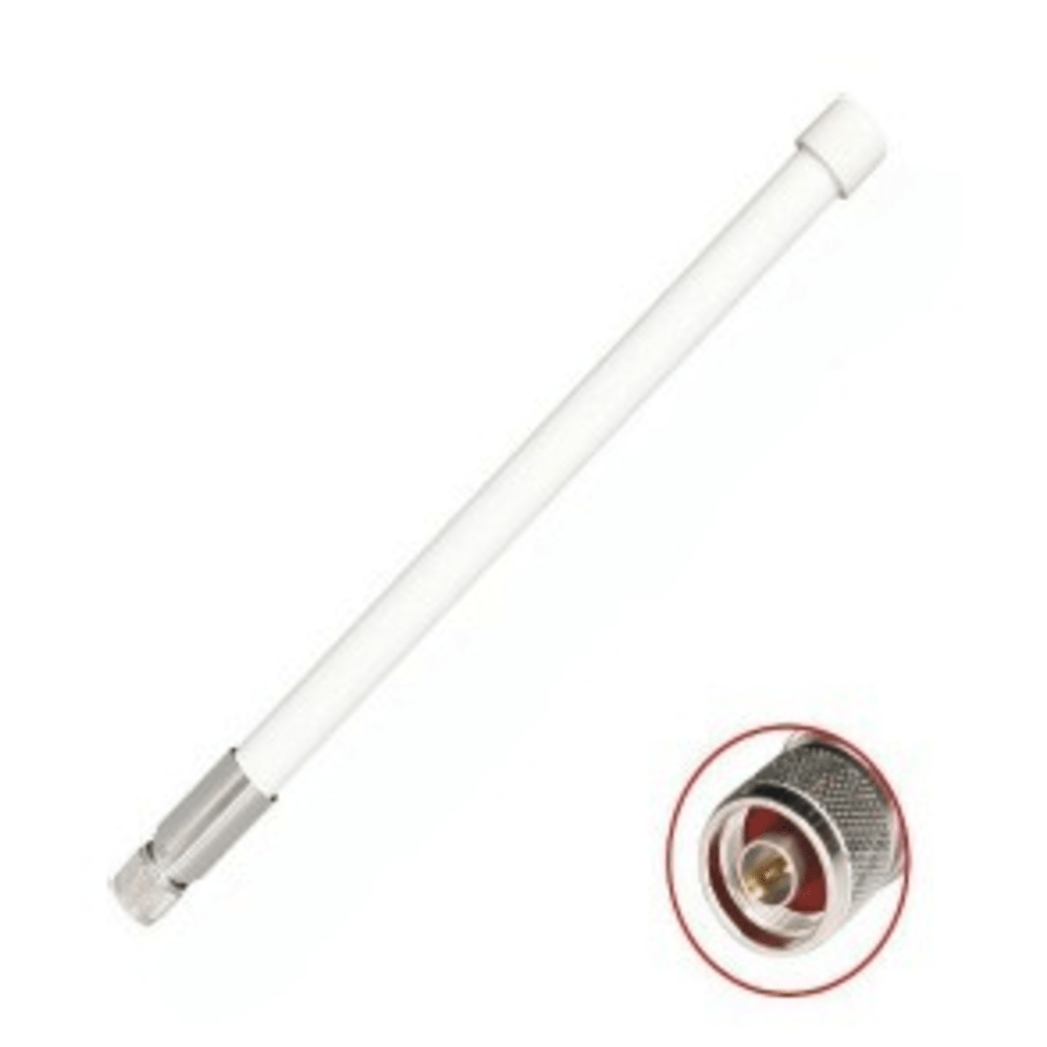 1 Antena Omnidireccional / Doble Banda 2.4 GHz y 5 GHz / Ganancia 7 dBi (2.4 GHz) y 10 dBi (5 GHz) / Exterior / Polarización Vertical / Conector N Macho TXPANT2458Q10VNM