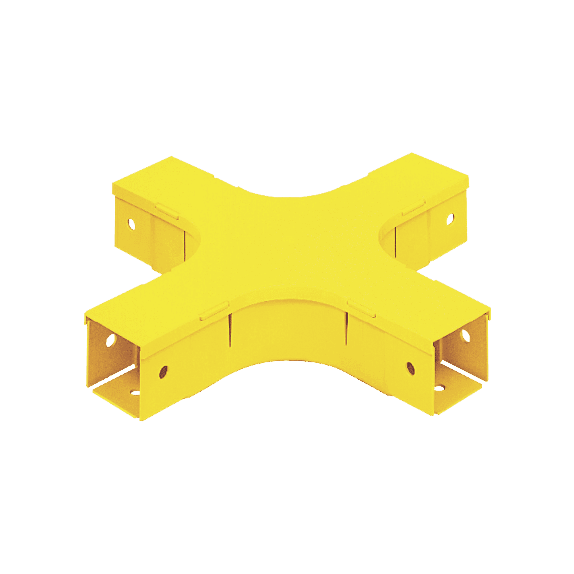 Accesorio de 4 Vías Horizontal, Con Ángulos a 90º, Para Canaletas FiberRunner™ 2X2, Color Amarillo FFWC2X2LYL