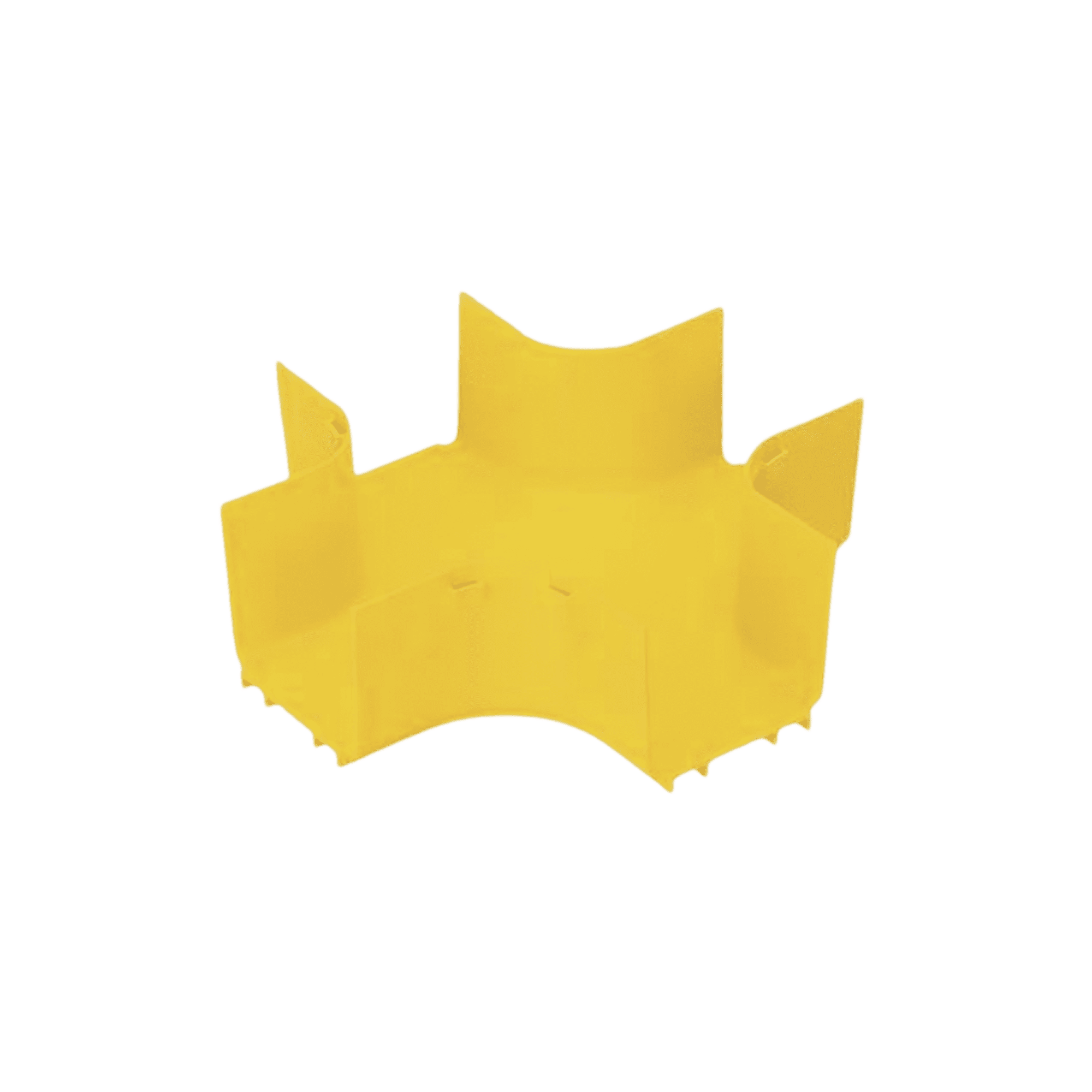 Accesorio de 4 Vías Horizontal, Con Ángulos a 90º, Para Canaletas FiberRunner™ 4X4, Color Amarillo FRFWC4X4LYL