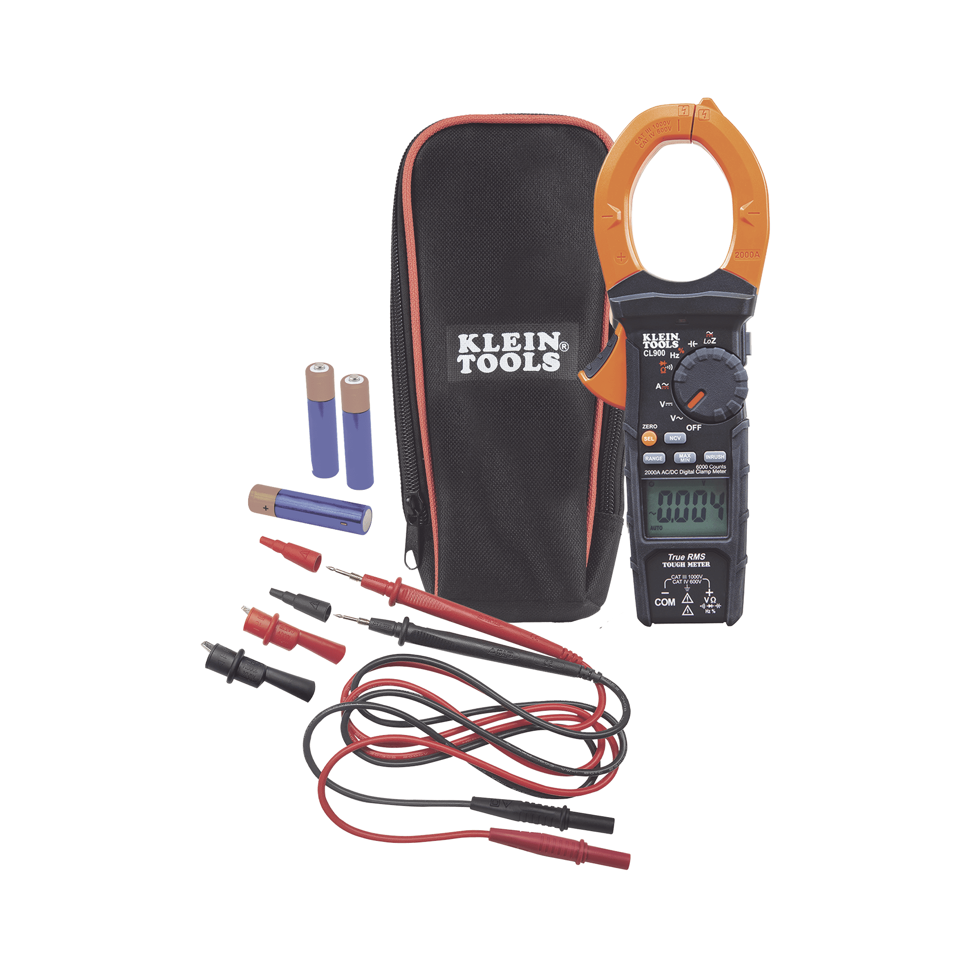 Amperímetro Digital de Gancho de Rango Automático de 2000 A CA, con Media Cuadrática Real y Baja Impedancia (LoZ). CL900