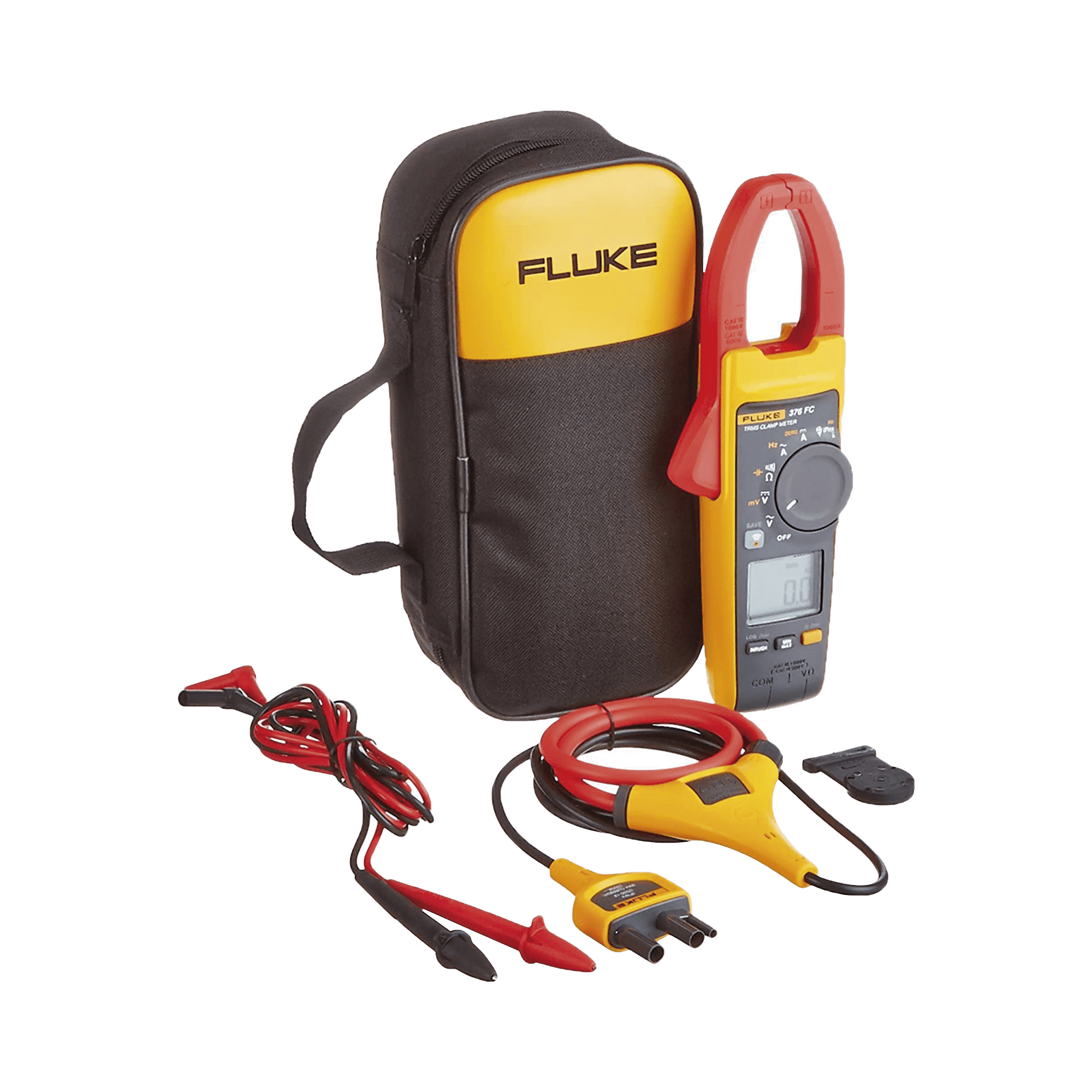 Amperimetro de Gancho, Para Medida de Corriente en CA de 999 A y Tensión en CA y CC de 600V FLUKE-376FC