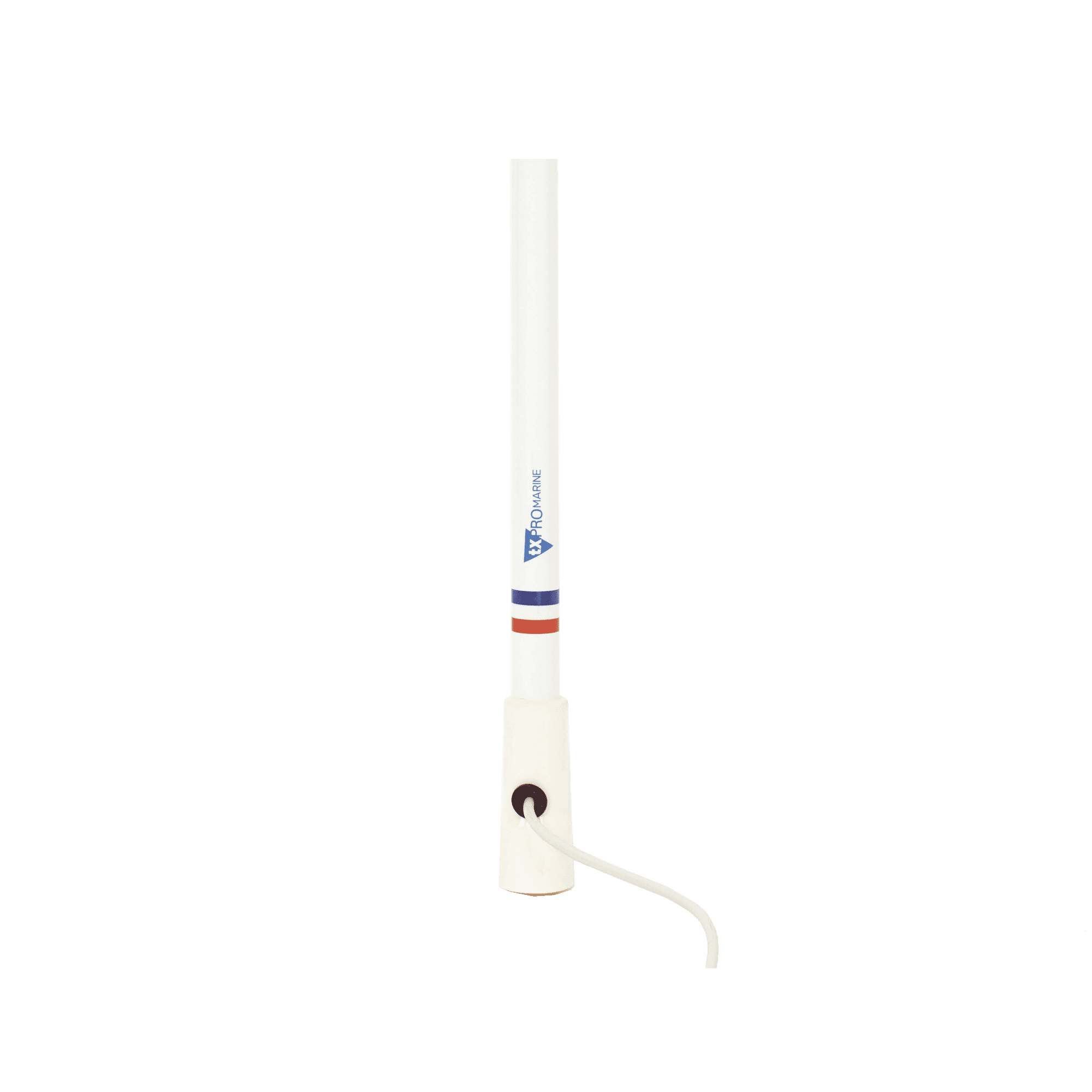 Antena marina VHF en fibra de vidrio en rango de 156 a 163 MHz, Incluye 4.5 metros de cable y conector PL-259 macho. TX-5206-SYS