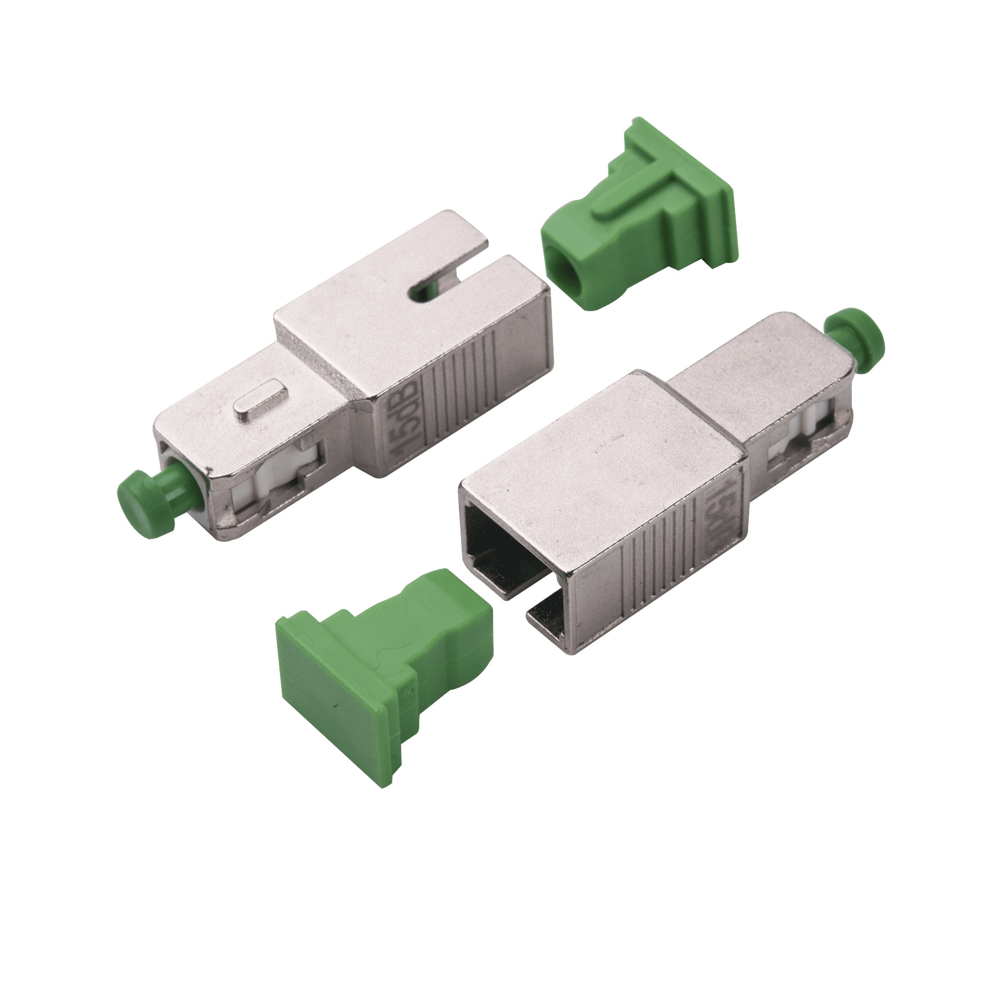 Atenuador óptico macho-hembra con conector SC/APC de 15dB para fibra Monomodo LP-FOAD-6121