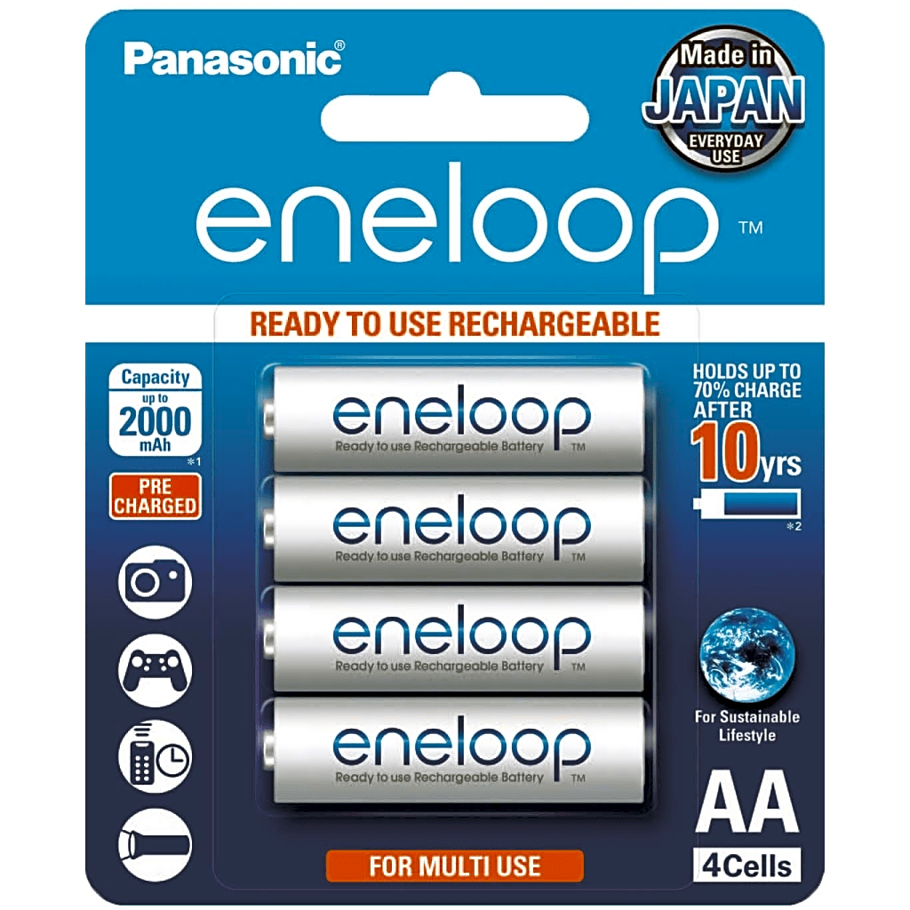 Batería Recargable AA 1.2V ENELOOP / Ni-HM / Paquete de 4 Baterías BK3MCCE4BT6