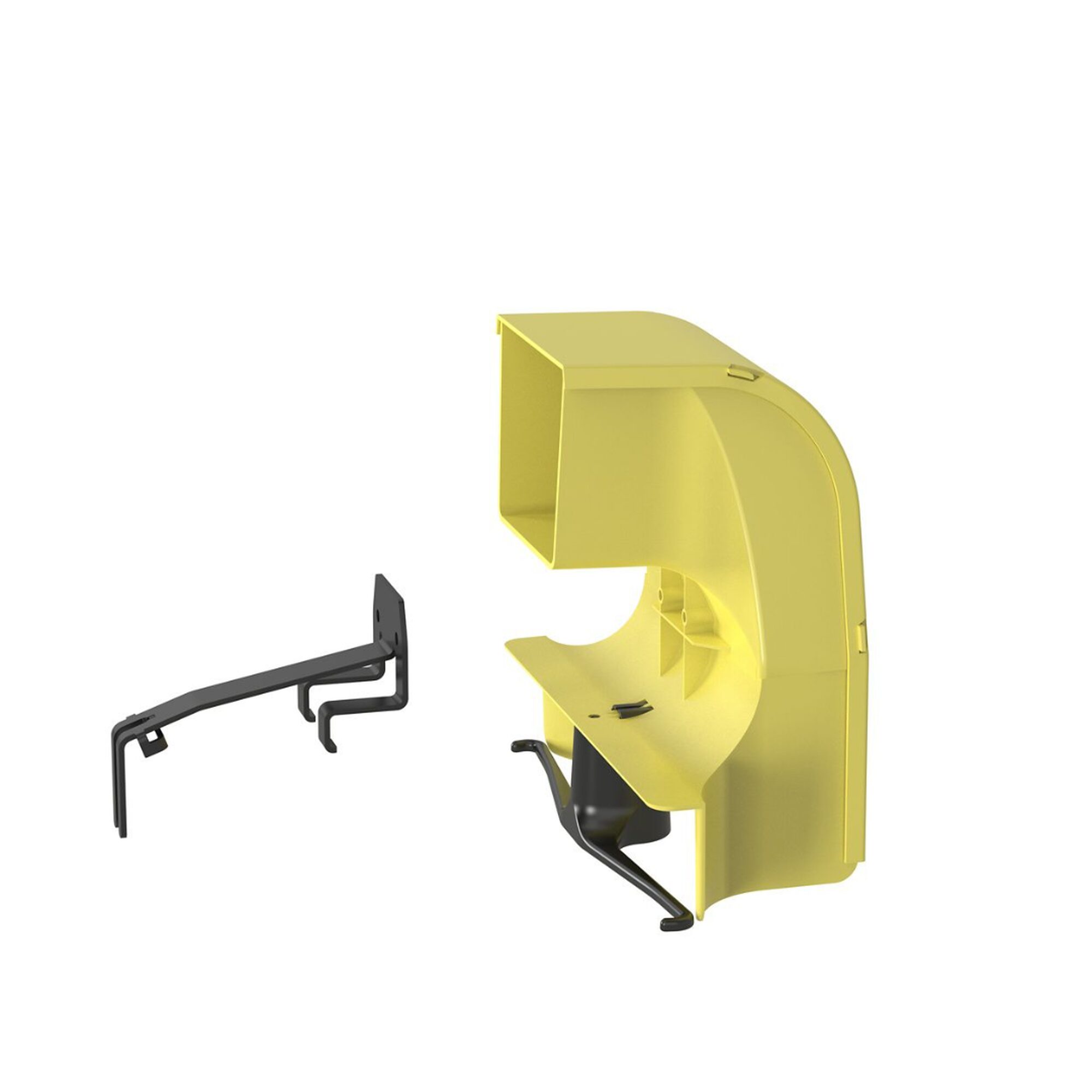 Bajada Para Canaleta FiberRunner™, Uso con Medidas 4x4, 6X4, 12X4, o 24X12, Con Reducción a 4X4, Color Amarillo FRSPJ4X4LYL