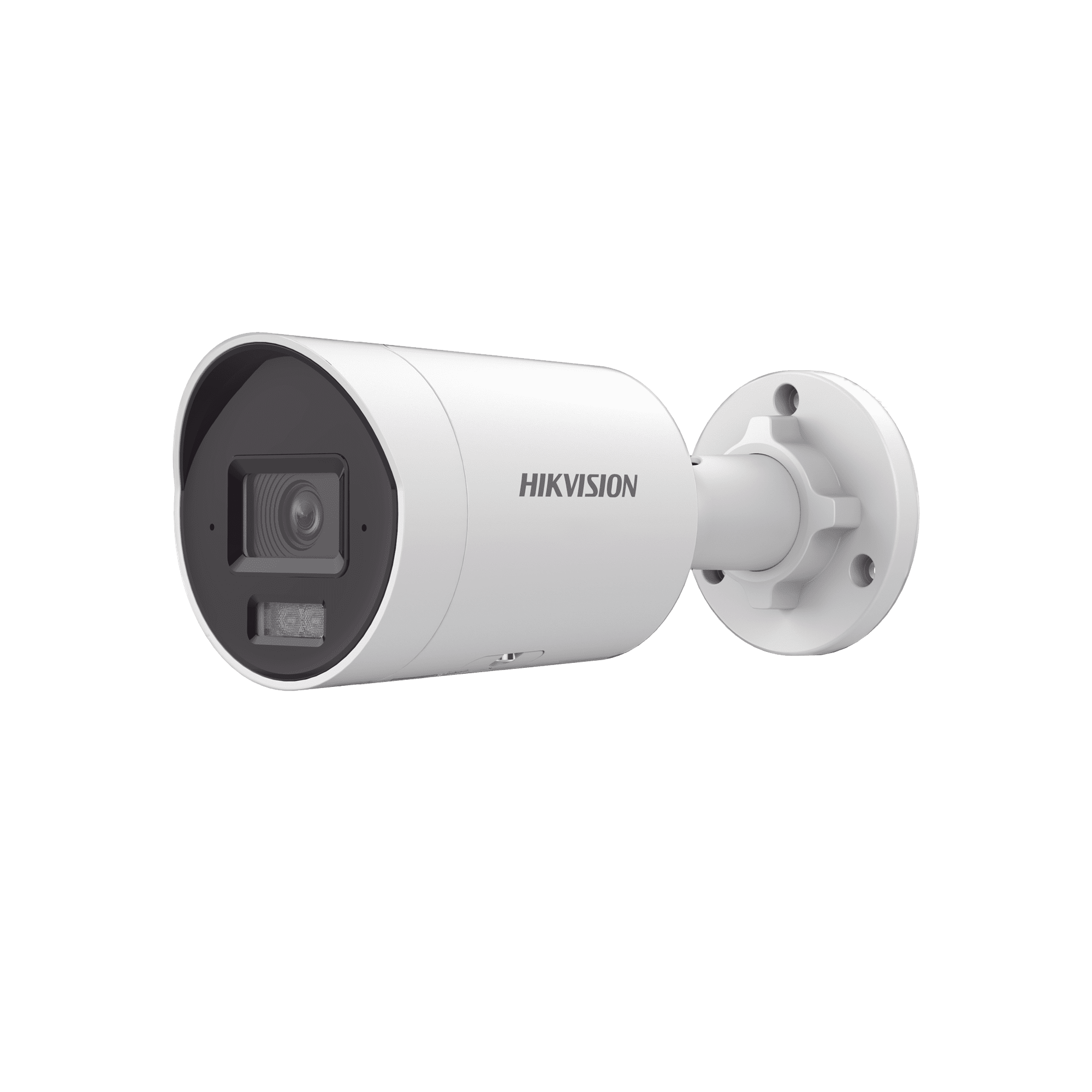 Bala IP 8 Megapixel (4K) / Imagen a Color 24/7 / Lente 2.8 mm / Luz Blanca 40 mts / Exterior IP67 / WDR 130 dB / Entrada y Salida de Audio y Alarma / Captura Facial / ONVIF / Micro SD / Micrófono Integrado DS-2CD3087G3-LIU