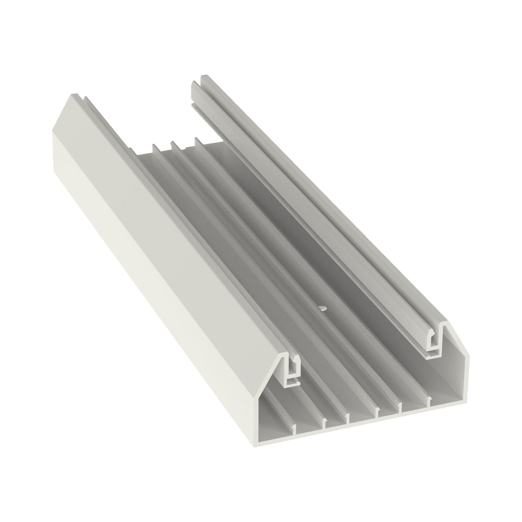 Base para canaleta T-70, de PVC rígido, con orificios perforados para montaje, 103.3 x 44.9 x 2400 mm, Color Blanco Mate T70BIW8