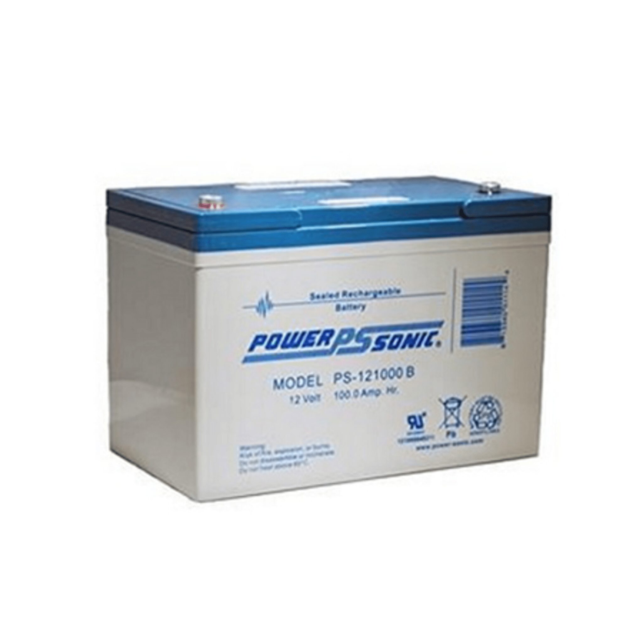 Batería 12V, 100AH, Para Respaldo, Tecnologías AGM/VRLA, 10-12 Años Vida Útil, Terminales B (M6), Reconocida UL PS-121000-B