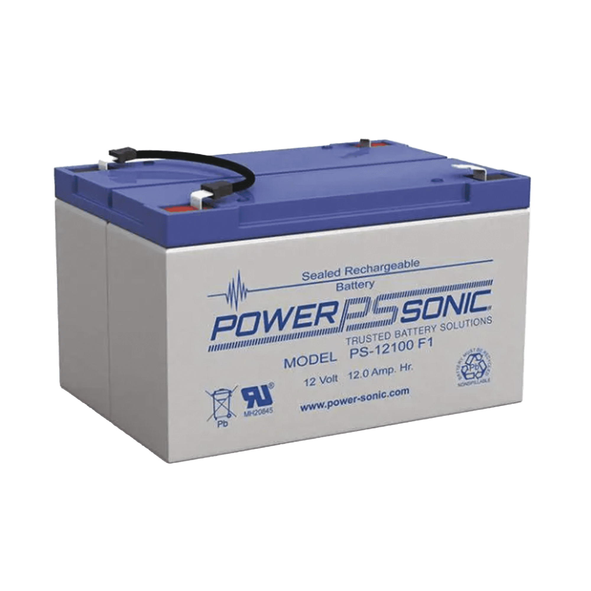 Batería 12V, 12AH, Para Respaldo, Tecnologías AGM/VRLA, 5 Años Vida Útil, Terminales F2, Reconocida UL PS-12100-F2