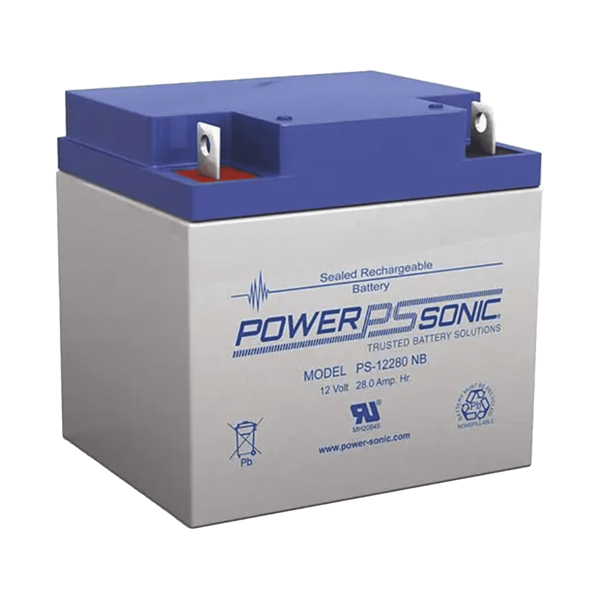 Batería 12V, 28AH, Para Respaldo, Tecnologías AGM/VRLA, 5 Años Vida Útil, Terminales NB2, Reconocida UL PS-12280-NB2