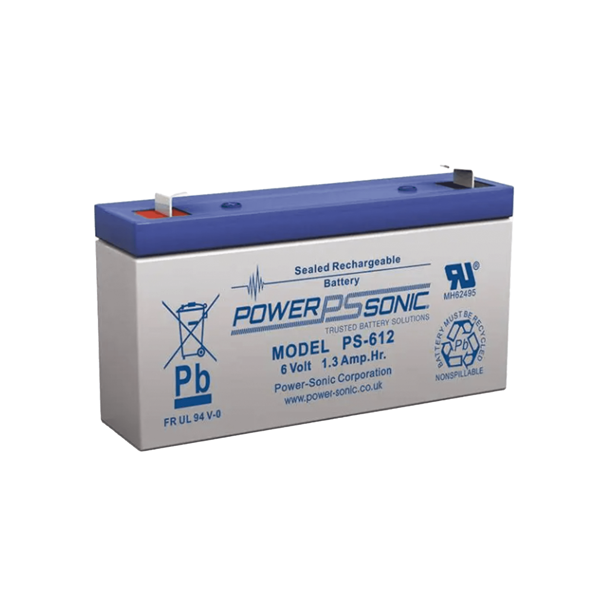 Batería 6V, 1.2AH, Para Respaldo, Tecnologías AGM/VRLA, 5 Años Vida Útil, Terminales F1, Reconocida UL PS612-F1