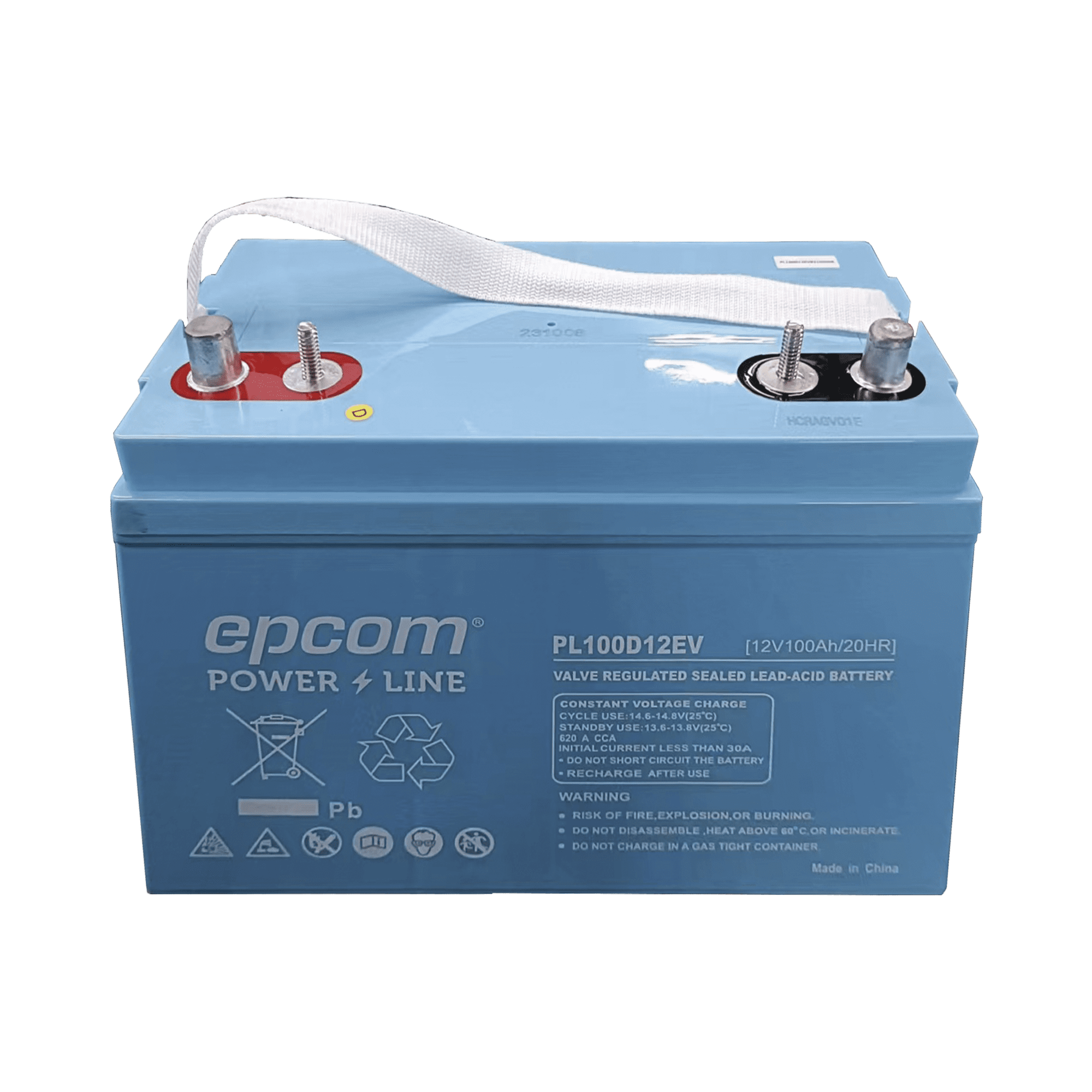 Batería Marina de  Ciclo Profundo 12V@100Ah, AGM-VRLA Terminal F22, 620A CCA/  Lanchas/ Autos Eléctricos /Carritos Golf PL100D12EV