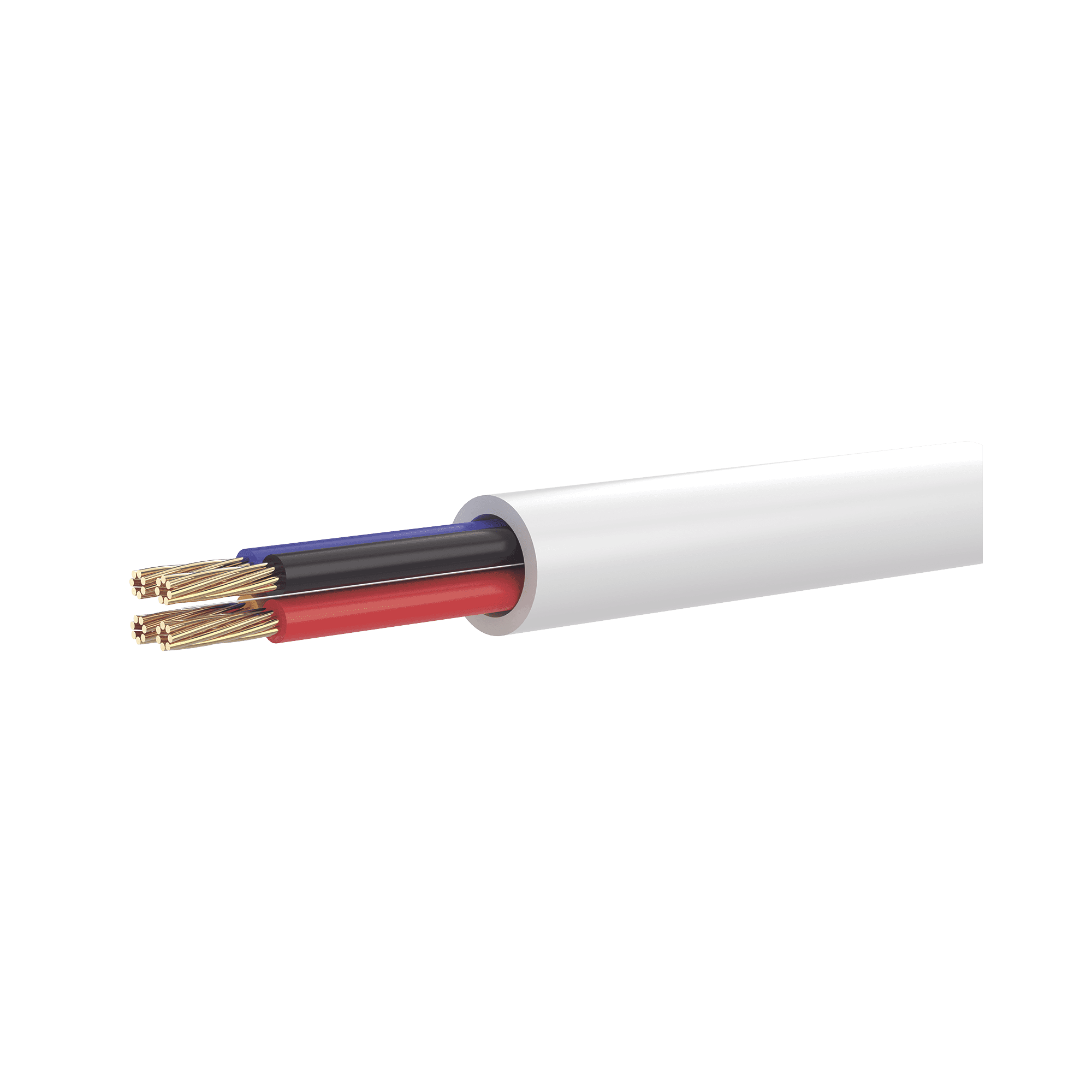 Bobina de 100 Metros de Cable Multifilar / CCA / 4 x 22 AWG / Color Blanco / PVC / CCAM / Uso en Interior / Aplicaciones en Alarmas - Automatización DS-1AC4AUC0M